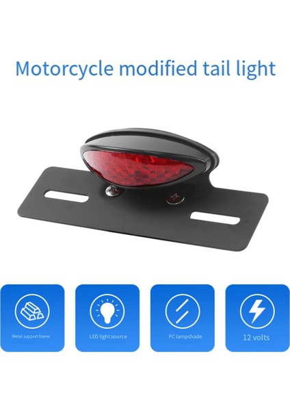 12V Evrensel Motosiklet LED Fren Alay Uçağı Metal Braket Fren Işığı Sayı Tutucu Motosiklet Aksesuarları (Yurt Dışından) fırsatları