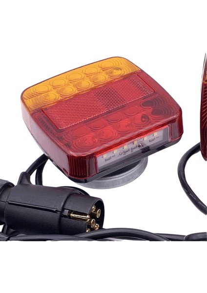 Römork Kamyonu Fren Sinyali Işık Yan Işıkları Için 7 Pimli Fiş Teli Seti Mıknatıslı Evrensel 20 LED 12V Arka Işın (Yurt Dışından) modelleri