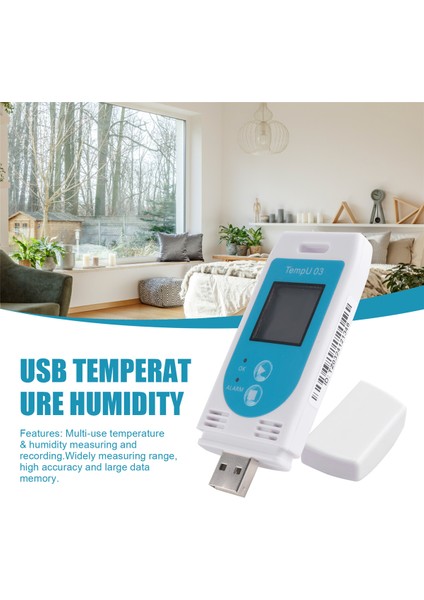 Tempu 03 USB Sıcaklık Nem Veri Günlüğü Yeniden Kullanılabilir Rh Temp Datalogger Kaydedici Nemlendirici Kayıt Ölçer (Yurt Dışından) fırsatları