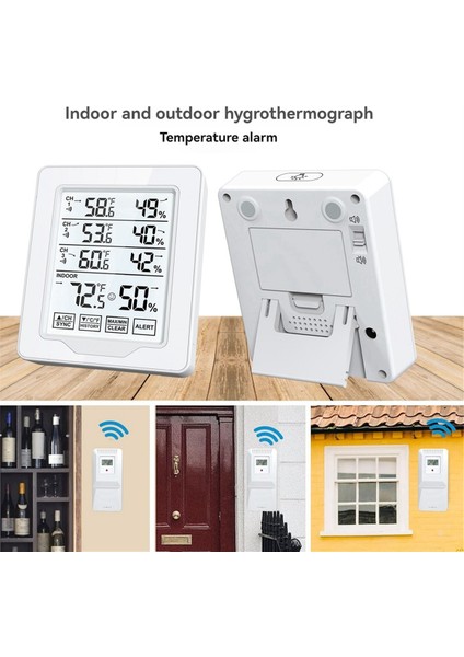 Dijital Termometre ve Higrometre 3 Sensör Ekranlı Beyaz Arkadan Aydınlatmalı Büyük Ekran Kaydedici ile Iç Mekan Nemi (Yurt Dışından) fiyatları