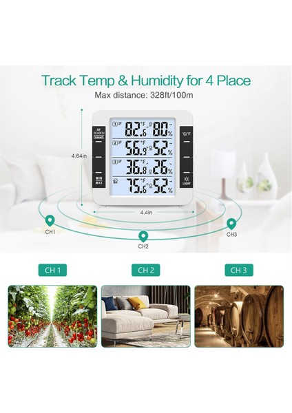 Higometre 100M Kablosuz Dijital Kapalı Dış Mekan Termometresi 3 Sensörlü Ev ve Ofis Için Higrometre Hava Istasyonu (Yurt Dışından) fırsatları
