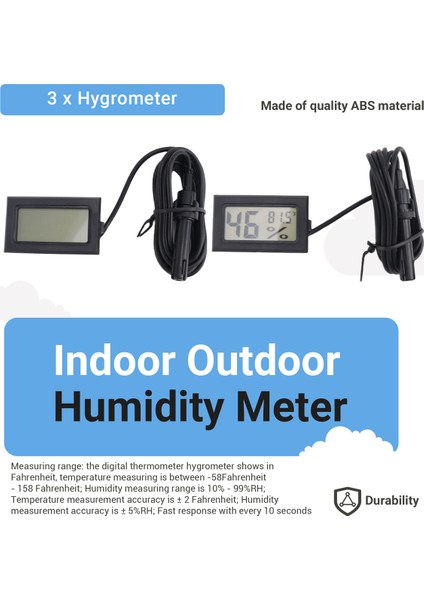 Dijital Termometre Higrometre Prob Iç Mekan Sıcaklık Nem Metre Inkübatör Sürüngen Tesisi Için Higometre Göstergesi (Yurt Dışından) fırsatları