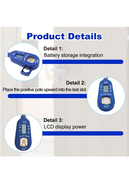 Kalan Pil Gücünü Kontrol Etmek Için Düğme Pil Test Cihazı, Anahtarlık Cep Taşınabilir ve Hafif Pil Test Cihazı (Yurt Dışından) indirimleri