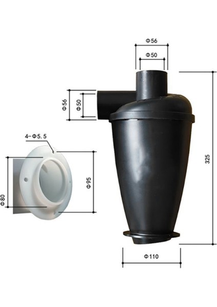 Torbasız Siklon Toz Koleksiyoncusu SN50T4 50MM Iç Çaplı Aksesuarlar Endüstriyel Ayırıcı Koleksiyoner Teneke (Yurt Dışından) fırsatları