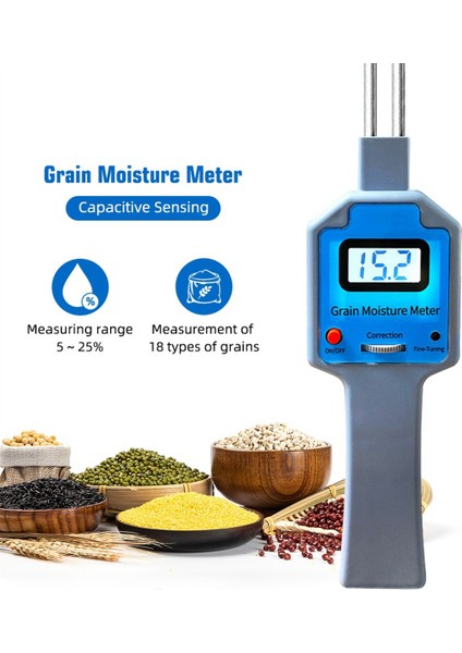 Dijital Tahıl Nem Metre Test Cihazı Nem Test Aracı Buğday Soya Mısır Pirinç Fıstıkları Için 18 Tip Tahıl Için Ölçülebilir (Yurt Dışından) modelleri