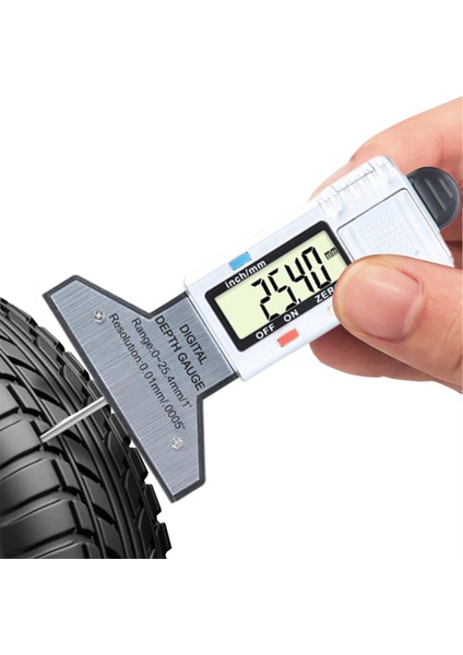 Dijital Lastik Sırt Derinliği Metre Basma Derinliği Dedektör Dijital Lastik Derinlik Göstergesi LCD Ekran Dijital 0.25.4mm Aralık (Yurt Dışından) fiyatları