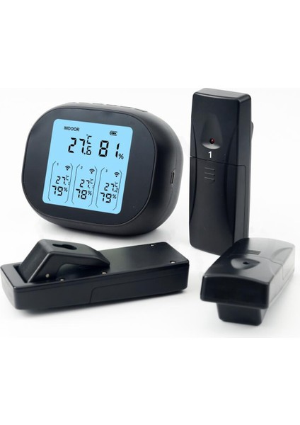 Kablosuz Dijital Termometre Hava Durumu Istasyonu LCD Ekran 1 Ila 1 ile Kapalı Dış Sıcaklık Nem Ölçer (Yurt Dışından) modelleri