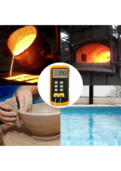 LCD Termokupl Termometresi -50 ° C-1300 ° C K-Tipi Dijital Sıcaklık Ölçer Çift Kanal Probu ° C/° F/k Hızlı Veri Be (Yurt Dışından) indirimleri