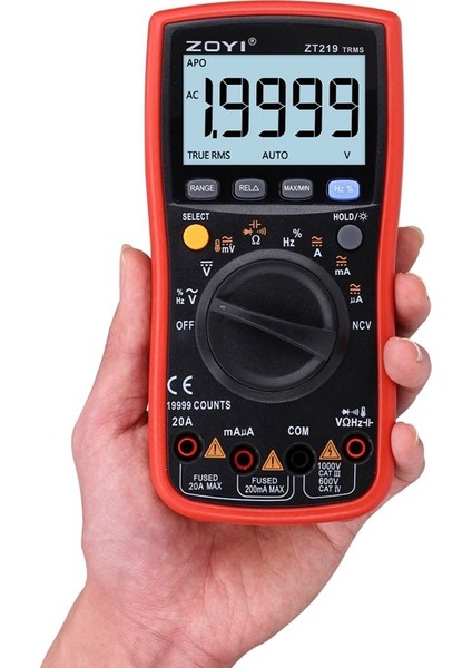Zoyı ZT219 True-Rms 19999 Dijital Otomatik Aralık Multimetre Ncv Frekans Otomatik Güç Kapalı Ac Dc Voltaj Ammetre Akım Ohm (Yurt Dışından) fırsatları