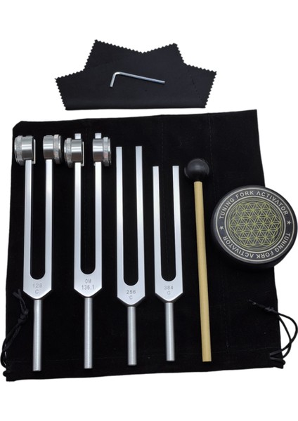 Iyileşme Seti Için Çatallar Tuning 128Hz, 136Hz, 256Hz, 384Hz ve Hokey Puck Aktivatörü Iyileşme, Ses Terapisi, Vücut Keep (Yurt Dışından)