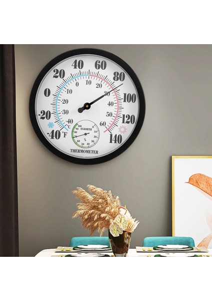 Iç Mekan Dış Termometre Bahçe Duvar Veranda Hava Termometresi Higrometre, Çok Sayıda Çapında (Siyah) (Yurt Dışından) indirimleri