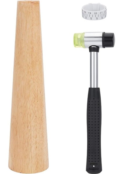 3pcs Ahşap Bilezik Mandrel Aracı, Bileklik Şekillendirici Sizer Ölçüm Aracı Kitleri Kucak Mücevher Yapımı Için Kauçuk Takı Çekiç (Yurt Dışından)