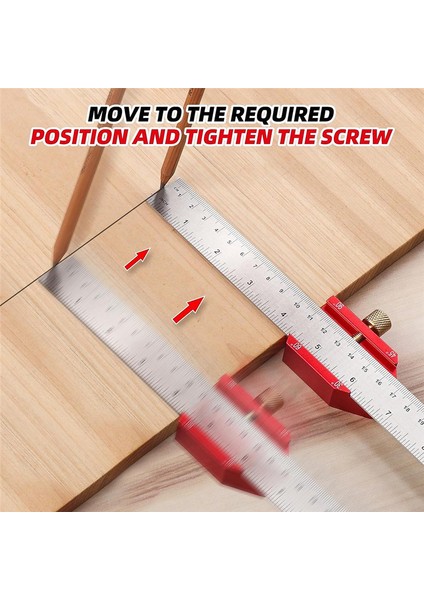 Ahşap Işleme Cetveli, Işaretleme Gösterge Stop Cetvel, Cetvel Stop Bulucu ile Işaretleme, 12 Inç Kombinasyon Açısı Marangoz Kare (Yurt Dışından) indirimleri