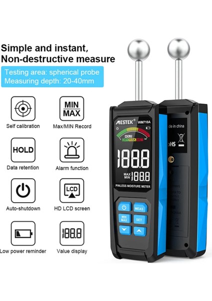 Mestek Dijital Ahşap Nem Ölçer Ahşap Nem Dedektörü Nem Test Cihazı Temassız Nem Test Cihazı (Yurt Dışından) fiyatları