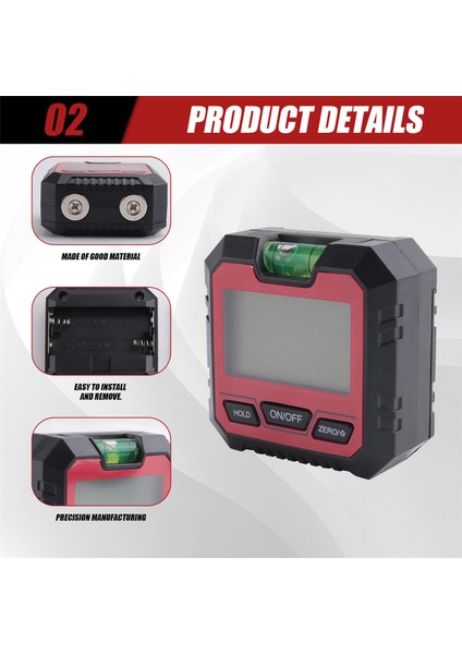 Hassas Dijital Eğimometre Elektron Gonyometreleri Manyetik Taban Dijital Önsöz Açısı Bulucu Eğim Kutusu -Ed (Yurt Dışından) indirimleri