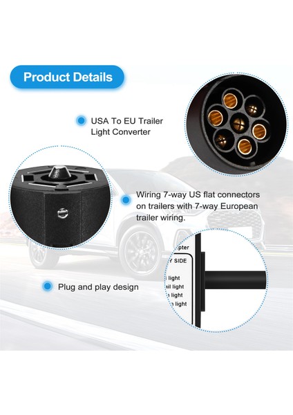 Abd&#39;den Ab Römorku Işık Dönüştürücü Abd 7 Yollu Bıçak Soketi-Ab 7 Pimli Yuvarlak Fiş (Yurt Dışından) fırsatları