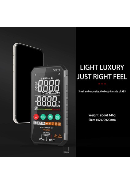 Dijital Multimetre 6000 Sayılar True Rms Ac/dc Voltaj Direnci Kapasitans Frekans Sürekliliği Diyot Ncv Testi FY107C (Yurt Dışından) modelleri