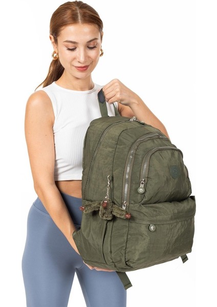 Krınkıl Kumaş Ayıcık Figürlü Çok Bölmeli Sırt Çantası