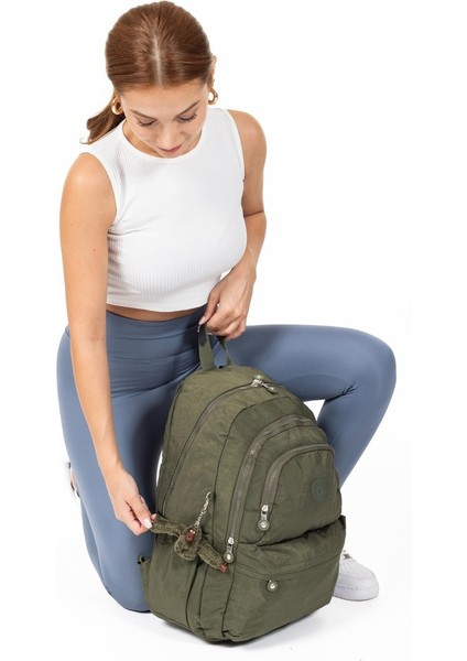 Krınkıl Kumaş Ayıcık Figürlü Çok Bölmeli Sırt Çantası