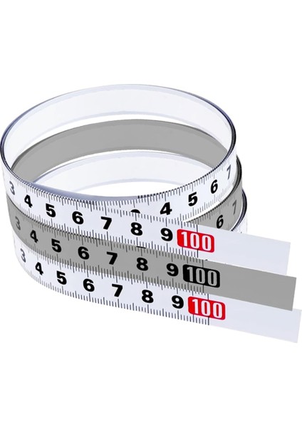 3 Parçalı Kendi Yapışkanlı Bant Maddesi, 39 Inç Sol ve Sağ Metal Metrik Bant Ölçütü, 78 Inç Merkezden Yan Okuma Bandı (Yurt Dışından)