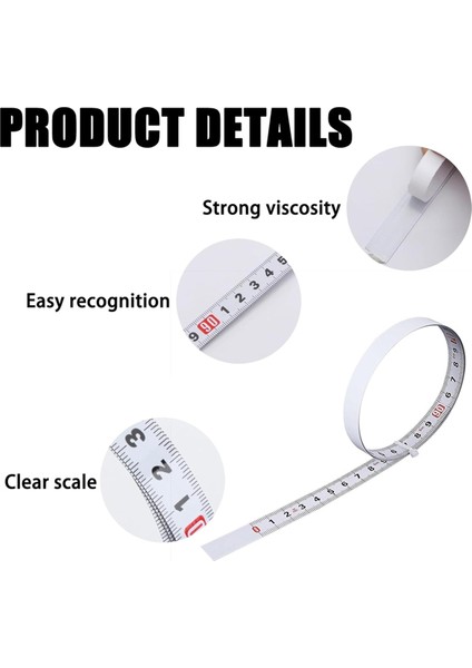 3 Parçalı Kendi Yapışkanlı Bant Maddesi, 39 Inç Sol ve Sağ Metal Metrik Bant Ölçütü, 78 Inç Merkezden Yan Okuma Bandı (Yurt Dışından) fiyatları