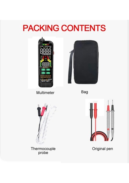 Zlljmetre Smart Multimetre Dijital Ac Dc Akım Voltaj Dedektörü Kalem Kapasitans Temp Otomatik Aralık Test Cihazı Multimetre ZL128A (Yurt Dışından)