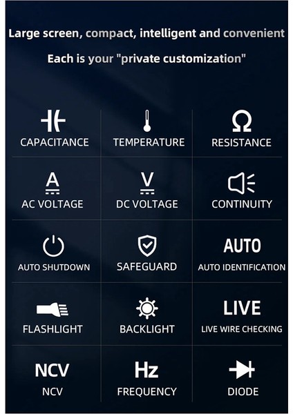 Mastfuyi Smart Dijital Multimetre Braket LCD Renk Ekran Ac/dc Voltaj Test Cihazı Ohm Diyot Ncv Frekans Canlı Tel Kontrol (Yurt Dışından) fırsatları