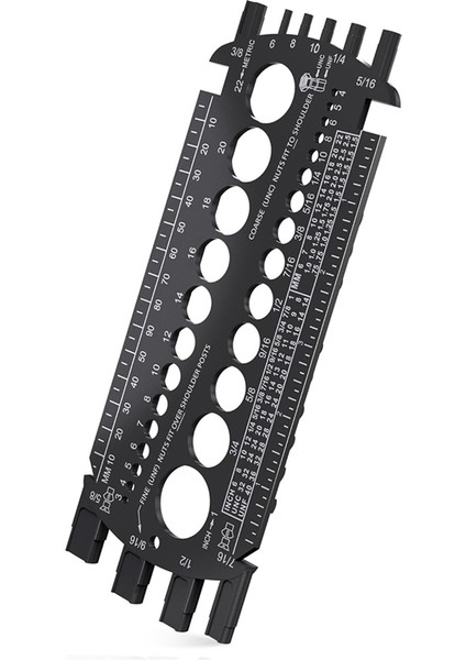 Cıvata Göstergesi (Metrik ve Sae), Fındık ve Cıvataları Hızlı Bir Şekilde Boyutlandırma Için Cıvata Solizer, Plastik Cıvata Ölçüm Aracı, Iplik Göstergesi Siyah (Yurt Dışından)