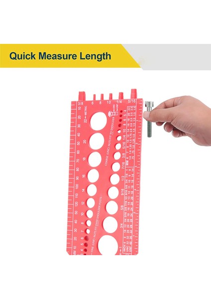 Plastik Somun Eki Diş Gösterge Somun, Cıvata ve Vida Ölçüm Göstergesi Boyutu ve Diş Arapı, Kırmızı (Yurt Dışından)