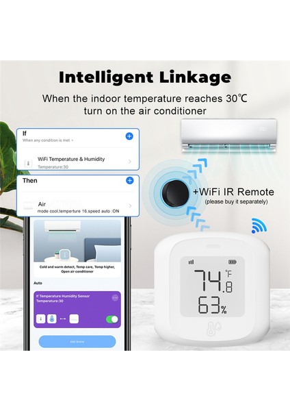 LCD Ekranlı Tua Akıllı Wifi Sıcaklık Nem Sensörü Iç Mekan Higometre Termometresi (Yurt Dışından) fiyatları