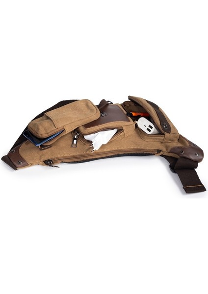 Estetik ve Işlevsellik Çok Fonksiyonlu Armut Çanta Kanvas Bej