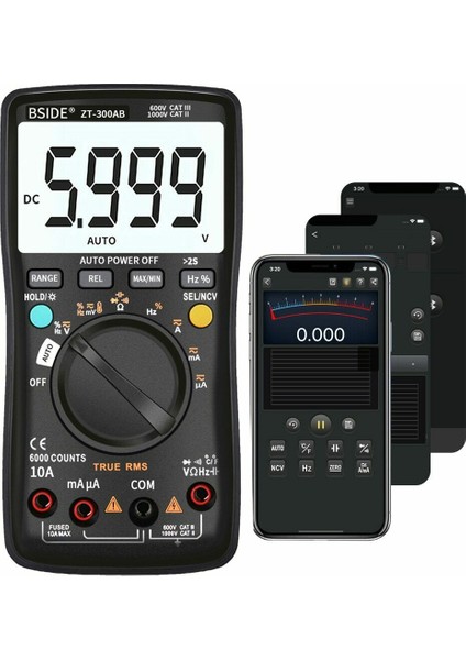 Bıde ZT-300AB Dijital Multimetre Kablosuz Teknolojisi Ampermetre True Rms Otomatik Rang Akıllı Analog Voltmetre Kondansatör Test Cihazı (Yurt Dışından) fırsatları