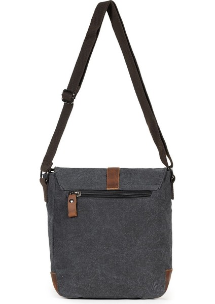 Kanvas Kapaklı Çok Gözlü Çapraz Postacı Çanta Siyah fırsatları