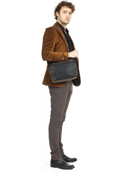 Çok Gözlü Kapaklı Omuz Askılı El & Omuz Çantası Haki