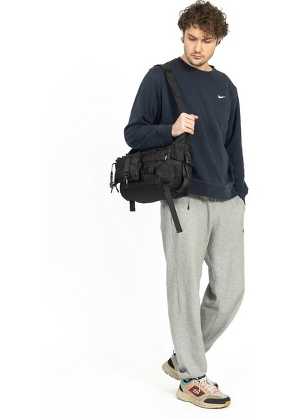 Çok Gözlü Çıkartılabilen Aksesuarlı Postacı Çantası Siyah