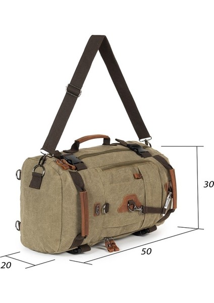 15,6 Laptop Bölmeli Kanvas Kumaş Dağcı & Seyehat & Günlük Çok Gözlü Hem Sırt Hem Omuz & El Çantası Haki modelleri