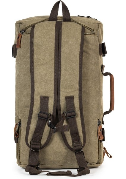15,6 Laptop Bölmeli Kanvas Kumaş Dağcı & Seyehat & Günlük Çok Gözlü Hem Sırt Hem Omuz & El Çantası Haki fırsatları