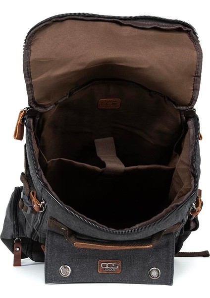 Kampçıların Vazgeçilmezi: Çok Gözlü, Laptop Bölmeli Kanvas Kumaş Kamp Çantası" Haki indirimleri