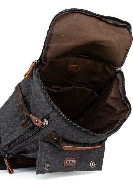 Kampçıların Vazgeçilmezi: Çok Gözlü, Laptop Bölmeli Kanvas Kumaş Kamp Çantası" Haki