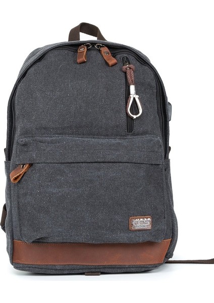 Çok Gözlü Tasarım, Yağmur Geçirmez Koruma: Kanvas Kumaş Sırt Çantası" Siyah