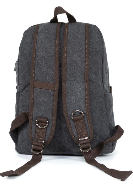 Çok Gözlü Tasarım, Yağmur Geçirmez Koruma: Kanvas Kumaş Sırt Çantası" Siyah fırsatları