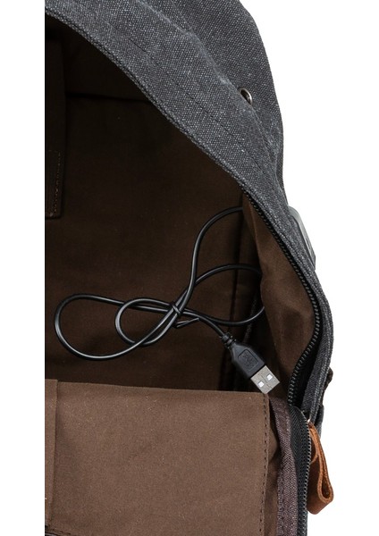 Çok Gözlü Tasarım, Yağmur Geçirmez Koruma: Kanvas Kumaş Sırt Çantası" Siyah