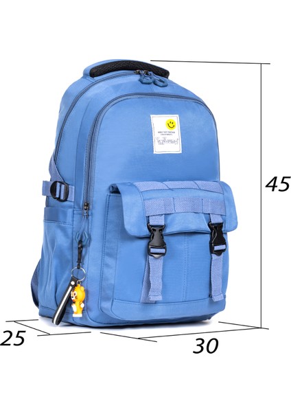 Okula ve Uzak Diyarlara Hazır: 15,6 Inç Laptop Bölmeli Seyahat Sırt Çantası" Mavi indirimleri