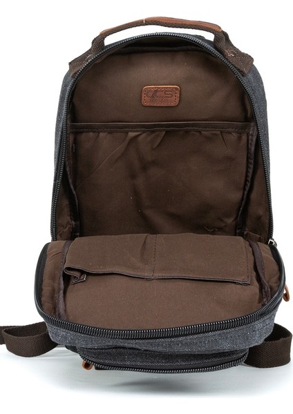 "stil ve Fonksiyonun Mükemmel Dengesi: Çok Gözlü Mini Kanvas Sırt Çantası Siyah indirimleri