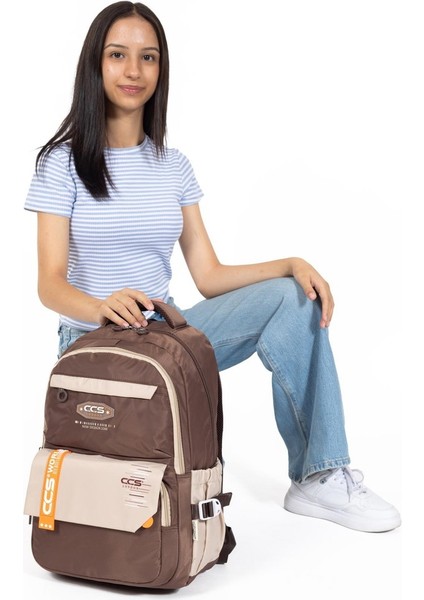 Çok Bölmeli Okul ve Günlük Kullanım Için 15.6 Inç Laptop Bölmeli Su Geçirmez Sırt Çantası