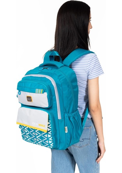 Çok Bölmeli Okul ve Günlük Kullanım Için 15.6 Inç Laptop Bölmeli Su Geçirmez Sırt Çantası