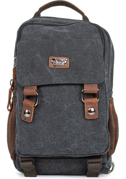 "minimalizmin Büyüsü: Çok Gözlü Kanvas Mini Sırt Çantası Siyah