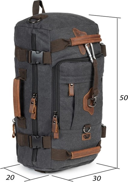 15,6 Laptop Bölmeli Kanvas Kumaş Dağcı & Seyehat & Günlük Çok Gözlü Hem Sırt Hem Omuz & El Çantası Siyah modelleri