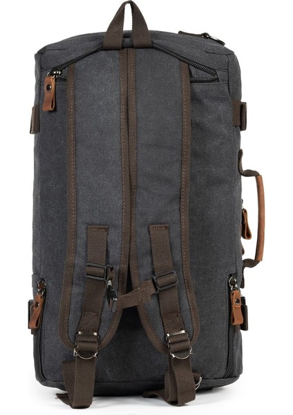 15,6 Laptop Bölmeli Kanvas Kumaş Dağcı & Seyehat & Günlük Çok Gözlü Hem Sırt Hem Omuz & El Çantası Siyah fırsatları