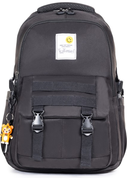 Okula ve Uzak Diyarlara Hazır: 15,6 Inç Laptop Bölmeli Seyahat Sırt Çantası" Siyah